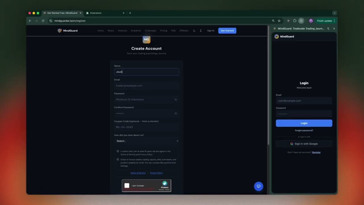 יצירת חשבון ופרופיל